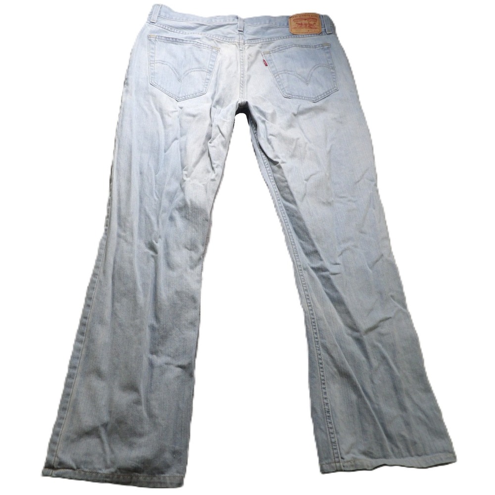 Y2K Levis 527 Bootcut Jeans Men W36 L32 Hemmed L30 Light Wash Blue Denim Western